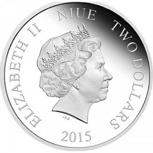 Аверс монеты Ниуэ, 2 доллара, 2015