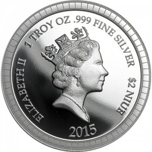 Аверс монеты Ниуэ, 2 доллара, 2015