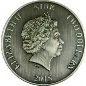 Аверс монеты Ниуэ, 2 доллара, 2015