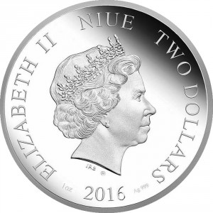 Аверс монеты Ниуэ, 2 доллара, 2016