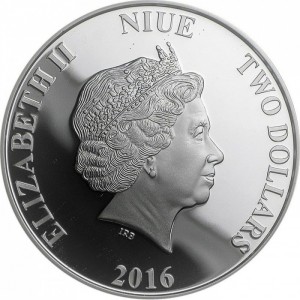 Аверс монеты Ниуэ, 2 доллара, 2016