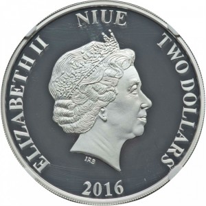 Аверс монеты Ниуэ, 2 доллара, 2016