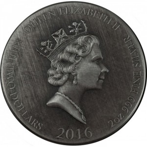 Аверс монеты Ниуэ, 2 доллара, 2016