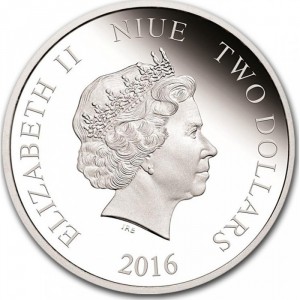 Аверс монеты Ниуэ, 2 доллара, 2016