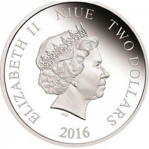 Аверс монеты Ниуэ, 2 доллара, 2016