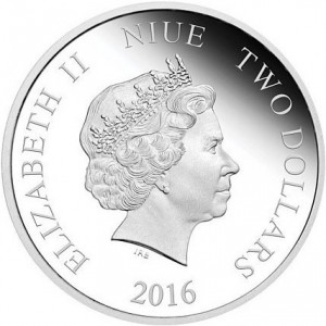 Аверс монеты Ниуэ, 2 доллара, 2016