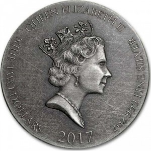 Аверс монеты Ниуэ, 2 доллара, 2017