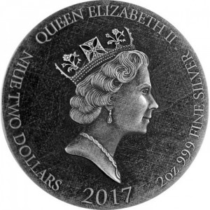 Аверс монеты Ниуэ, 2 доллара, 2017