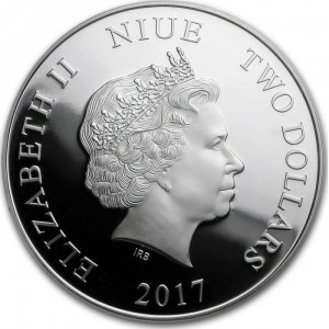 Аверс монеты Ниуэ, 2 доллара, 2017
