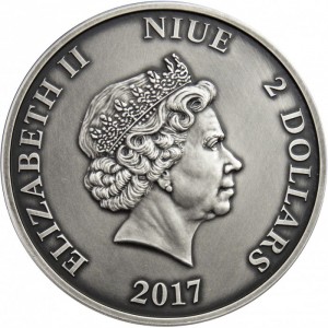 Аверс монеты Ниуэ, 2 доллара, 2017