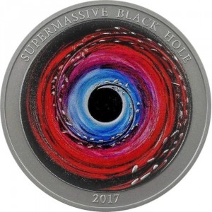 Реверс монеты Ниуэ, 2 доллара, 2017, Черная дыра