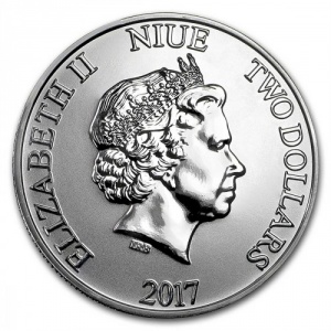 Аверс монеты Ниуэ, 2 доллара, 2017, Звёздные войны - Дарт Вейдер