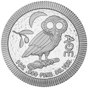 Реверс монеты Ниуэ, 2 доллара, 2017-2021, Афинская сова /без патины/