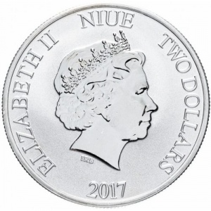 Аверс монеты Ниуэ, 2 доллара, 2017, Микки Маус - Пароходик Вилли