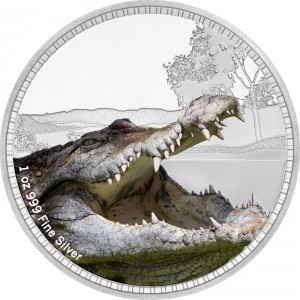 Реверс монеты Ниуэ, 2 доллара, 2017, Морской крокодил