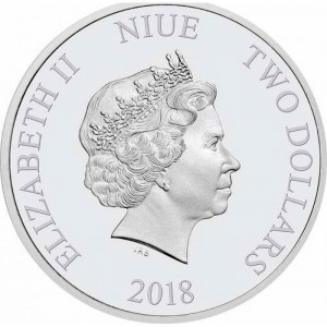 Аверс монеты Ниуэ, 2 доллара, 2018, Дисней - История игрушек /Шериф Вуди/