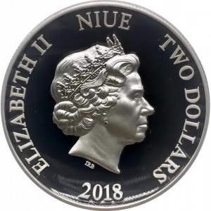 Аверс монеты Ниуэ, 2 доллара, 2018, Французский бульдог
