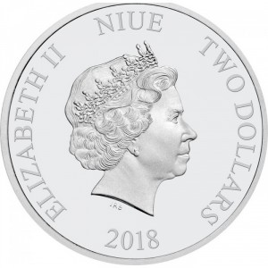 Аверс монеты Ниуэ, 2 доллара, 2018, Любовь бесценна - Зимородки