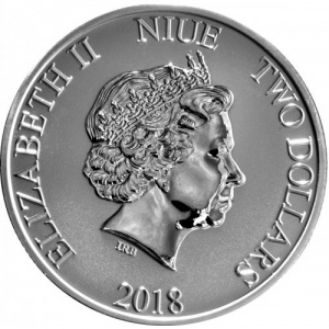 Аверс монеты Ниуэ, 2 доллара, 2018, Звёздные войны - Имперский штурмовик