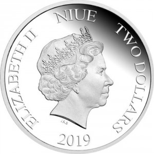 Аверс монеты Ниуэ, 2 доллара, 2019, Миньоны - День рождения