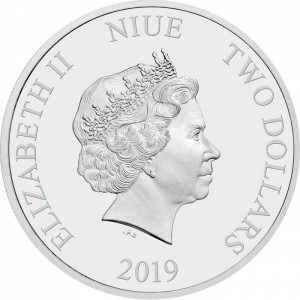 Аверс монеты Ниуэ, 2 доллара, 2019, Маппеты - Мисс Пигги