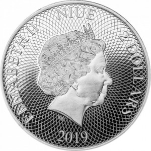 Аверс монеты Ниуэ, 2 доллара, 2019, Полярная жизнь - Пингвин