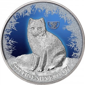 Реверс монеты Ниуэ, 2 доллара, 2019, Полярная жизнь - Полярная лисица
