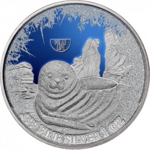 Реверс монеты Ниуэ, 2 доллара, 2019, Полярная жизнь - Тюлень