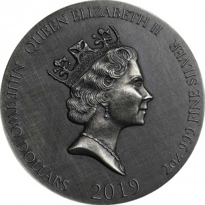 Аверс монеты Ниуэ, 2 доллара, 2019, Библия - Младенец Моисей в Ниле