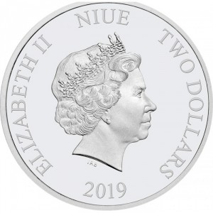 Аверс монеты Ниуэ, 2 доллара, 2019, Микки Маус и карнавал друзей - Плуто