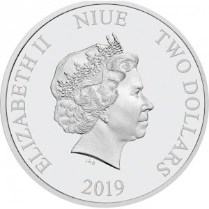 Аверс монеты Ниуэ, 2 доллара, 2019, Дисней - Минни Маус