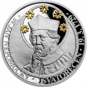Реверс монеты Ниуэ, 2 доллара, 2019, Ян Непомуцкий - Канонизация
