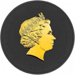 Аверс монеты Ниуэ, 2 доллара, 2019, Звёздные войны - Солдат-клон