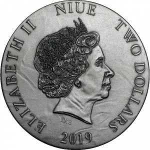 Аверс монеты Ниуэ, 2 доллара, 2019, Темные красавицы - Эванеска