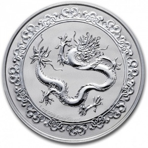Реверс монеты Ниуэ, 2 доллара, 2019, Небесные животные - Зеленый дракон
