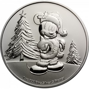 Реверс монеты Ниуэ, 2 доллара, 2019, Микки Маус - Рождество
