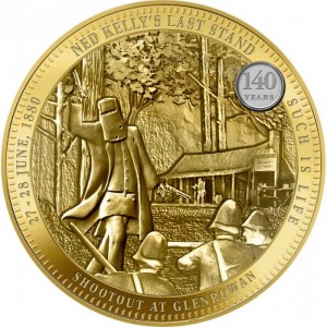 Реверс монеты Ниуэ, 2 доллара, 2019, 140 лет последнему бою Неда Келли