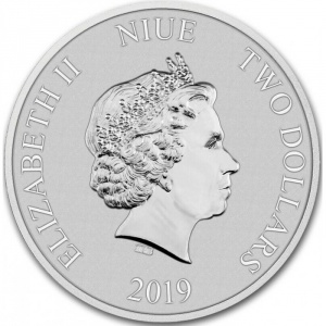 Аверс монеты Ниуэ, 2 доллара, 2019, 25 лет мультфильму "Король Лев"
