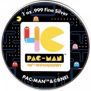 Реверс монеты Ниуэ, 2 доллара, 2020, 40 лет игре Pac-Man, Цветное покрытие