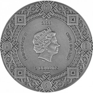 Аверс монеты Ниуэ, 2 доллара, 2020, Древние календари - Славянский календарь