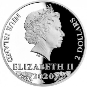 Аверс монеты Ниуэ, 2 доллара, 2020, Чешский лев