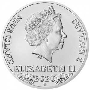 Аверс монеты Ниуэ, 2 доллара, 2020, Чешский лев