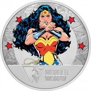 Реверс монеты Ниуэ, 2 доллара, 2021, DC Comics - Чудо-женщина, Цветное покрытие
