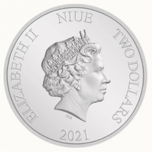 Аверс монеты Ниуэ, 2 доллара, 2021, Властелин колец - Леголас