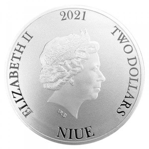 Аверс монеты Ниуэ, 2 доллара, 2021, Биткоин