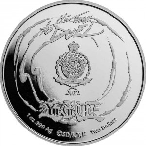 Аверс монеты Ниуэ, 2 доллара, 2022, Yu-Gi-Oh! ("Король игр") - Сэто Кайба