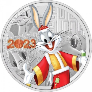 Реверс монеты Ниуэ, 2 доллара, 2023, Looney Tunes - Багз Банни