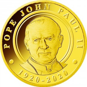 Реверс монеты Ниуэ, 2 доллара 50 центов, 2020, 100 лет со дня рождения Иоанна Павла II