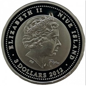 Аверс монеты Ниуэ, 3 доллара, 2012, 50 лет третьему каналу Польского радио
