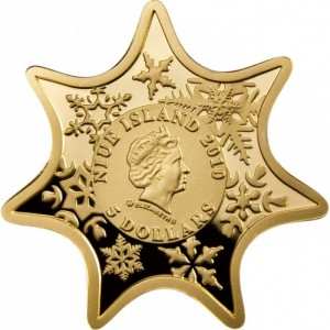 Аверс монеты Ниуэ, 5 долларов, 2010, Рождественская звезда